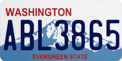 WA license plate ABL3865