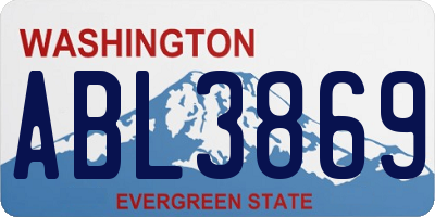 WA license plate ABL3869