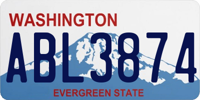 WA license plate ABL3874