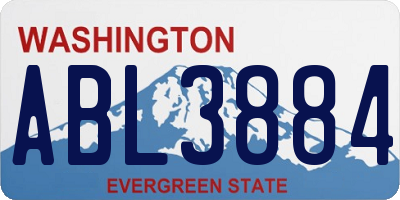 WA license plate ABL3884