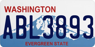 WA license plate ABL3893