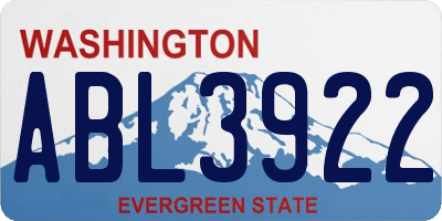 WA license plate ABL3922