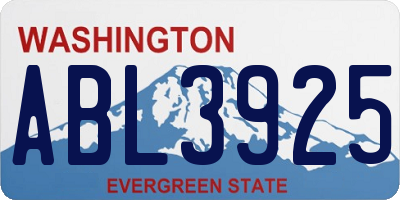 WA license plate ABL3925