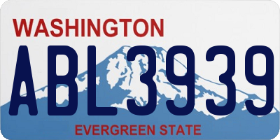 WA license plate ABL3939