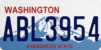 WA license plate ABL3954