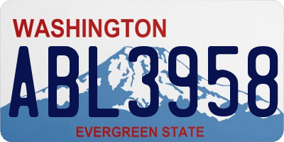WA license plate ABL3958
