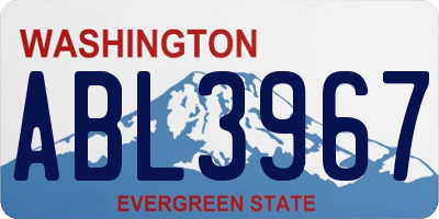 WA license plate ABL3967
