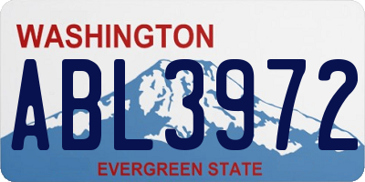 WA license plate ABL3972