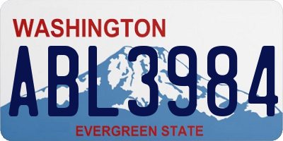 WA license plate ABL3984