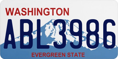WA license plate ABL3986