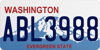 WA license plate ABL3988