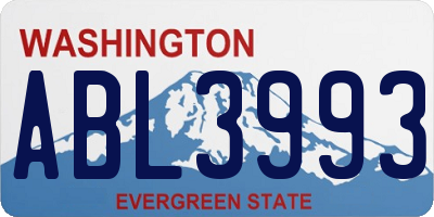 WA license plate ABL3993