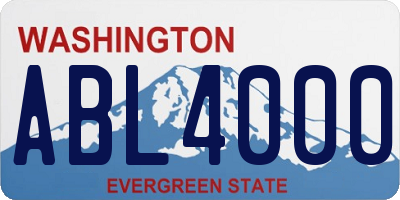 WA license plate ABL4000