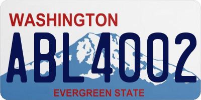 WA license plate ABL4002
