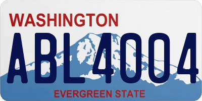 WA license plate ABL4004