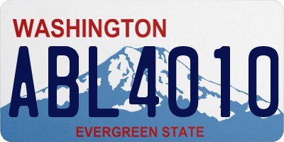 WA license plate ABL4010