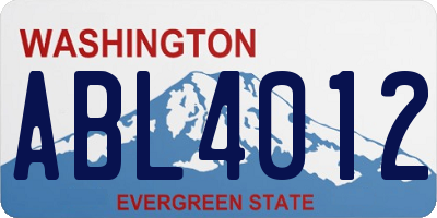WA license plate ABL4012