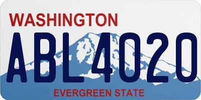 WA license plate ABL4020