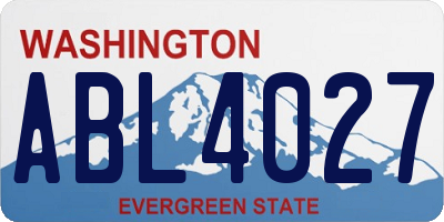 WA license plate ABL4027