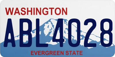 WA license plate ABL4028