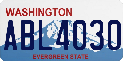WA license plate ABL4030