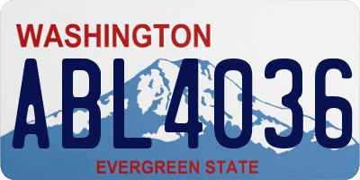 WA license plate ABL4036