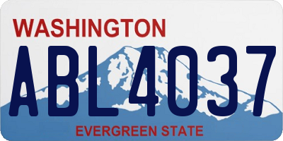 WA license plate ABL4037