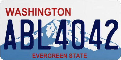 WA license plate ABL4042