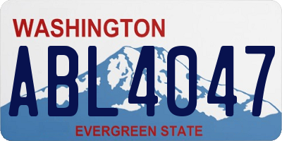 WA license plate ABL4047