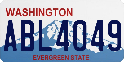 WA license plate ABL4049