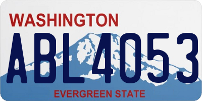 WA license plate ABL4053