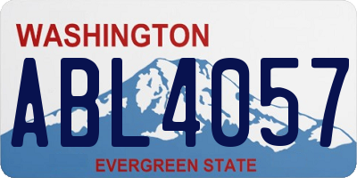WA license plate ABL4057