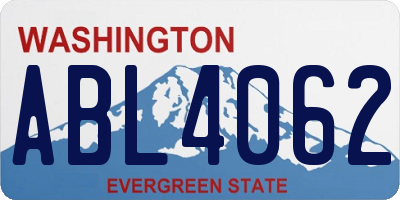 WA license plate ABL4062