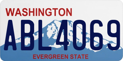 WA license plate ABL4069
