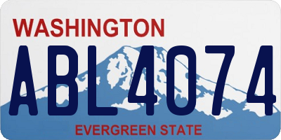 WA license plate ABL4074