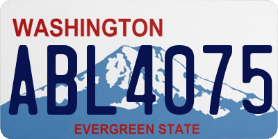 WA license plate ABL4075