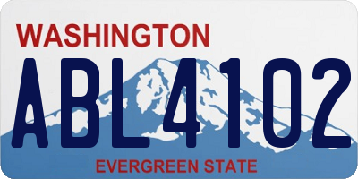 WA license plate ABL4102
