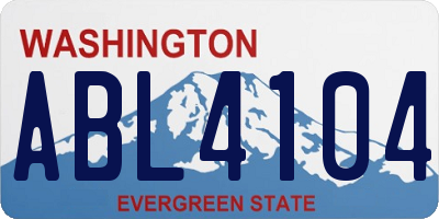 WA license plate ABL4104