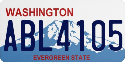 WA license plate ABL4105