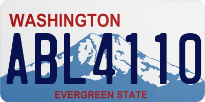 WA license plate ABL4110