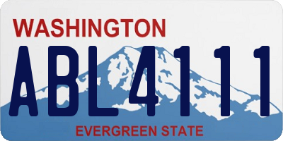WA license plate ABL4111