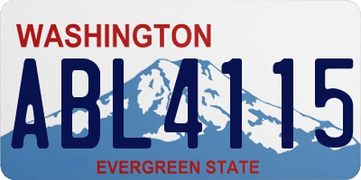 WA license plate ABL4115