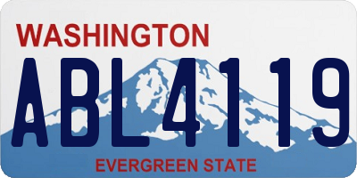 WA license plate ABL4119