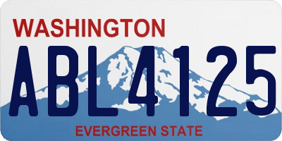 WA license plate ABL4125