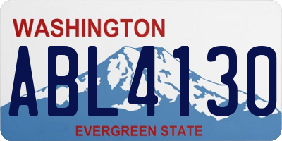 WA license plate ABL4130