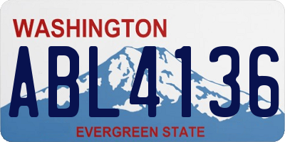WA license plate ABL4136