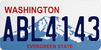 WA license plate ABL4143