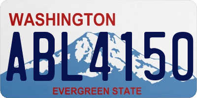 WA license plate ABL4150