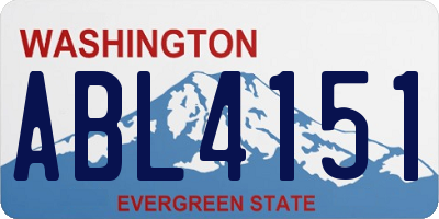 WA license plate ABL4151