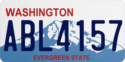WA license plate ABL4157